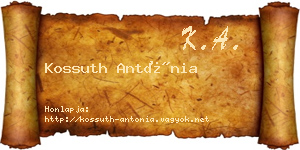 Kossuth Antónia névjegykártya